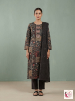 Black & Brown Printed 3-Piece Kurta Pant Set with Dupatta