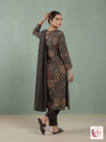Black & Brown Printed 3-Piece Kurta Pant Set with Dupatta - Image 4